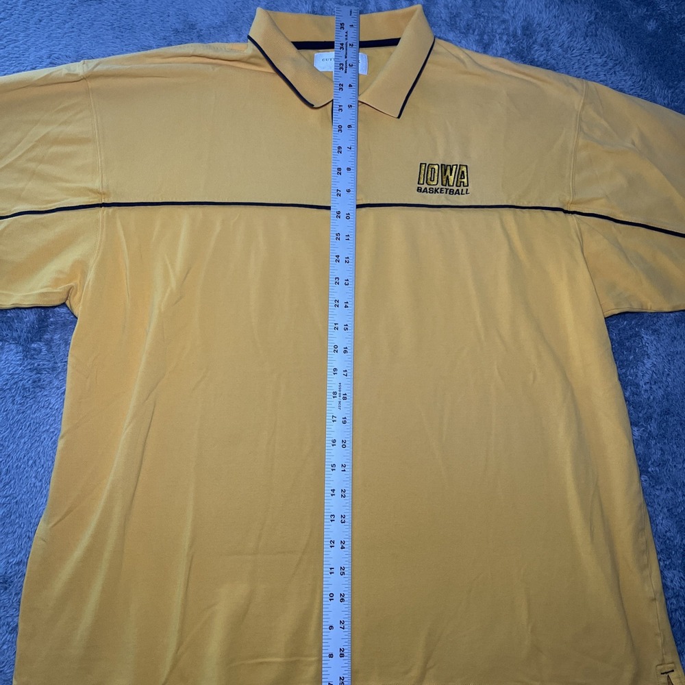 Cutter & Buck Men's VTG SZ XXL Short Sleeve Yellow Polo Iowa Basketball Logo - Picture 12 of 16